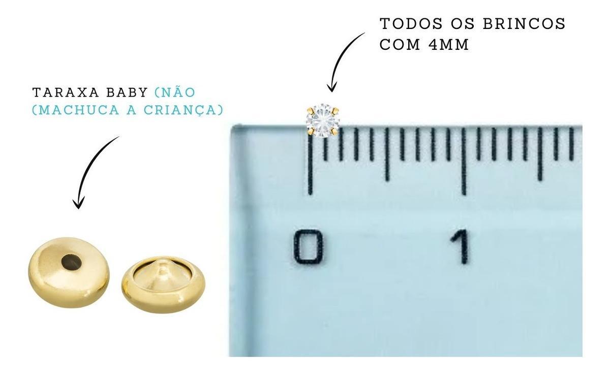 Miniatura Brinco Perola Infantil Com Tarraxa Baby Folheado Ouro 18K