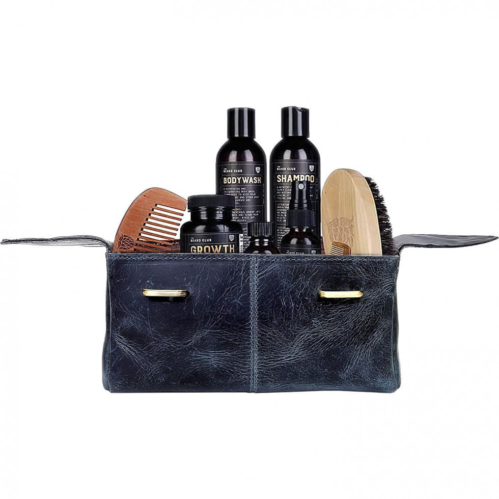 Miniatura Necessaire Masculina de Couro, CREATIVE LEATHER ART, Marrom