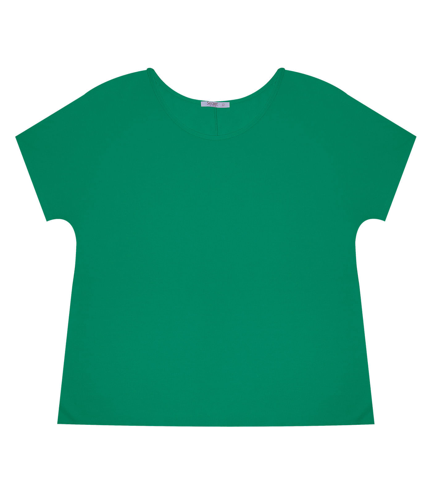 Miniatura Blusa Manga Curta Feminina Plus Size Secret Glam Verde Plus G1