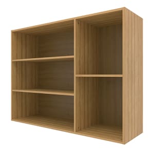 Miniatura Armário Aéreo Bartira Cristal com 3 Portas, 3 Prateleiras e 120cm de largura - Lâmina Mel/Azul Royal