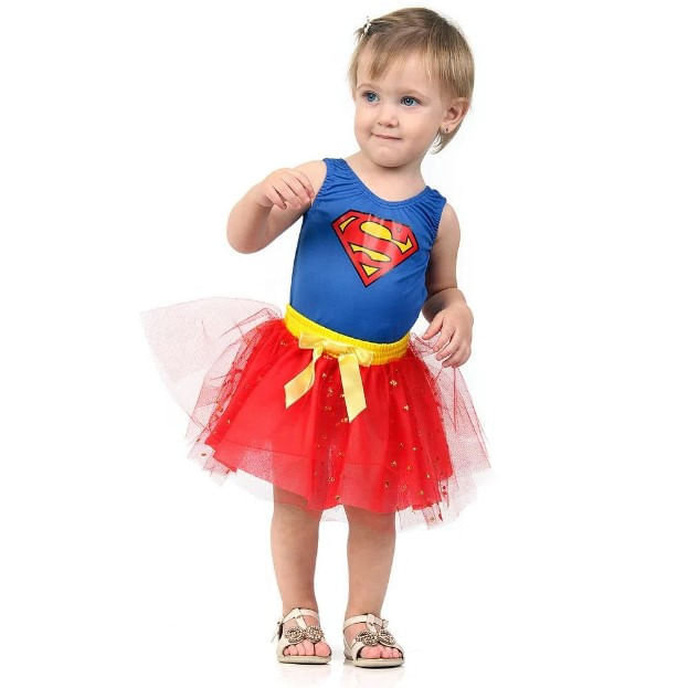 Miniatura Fantasia Super Mulher Collant e Saia Bebê - Liga da Justiça P