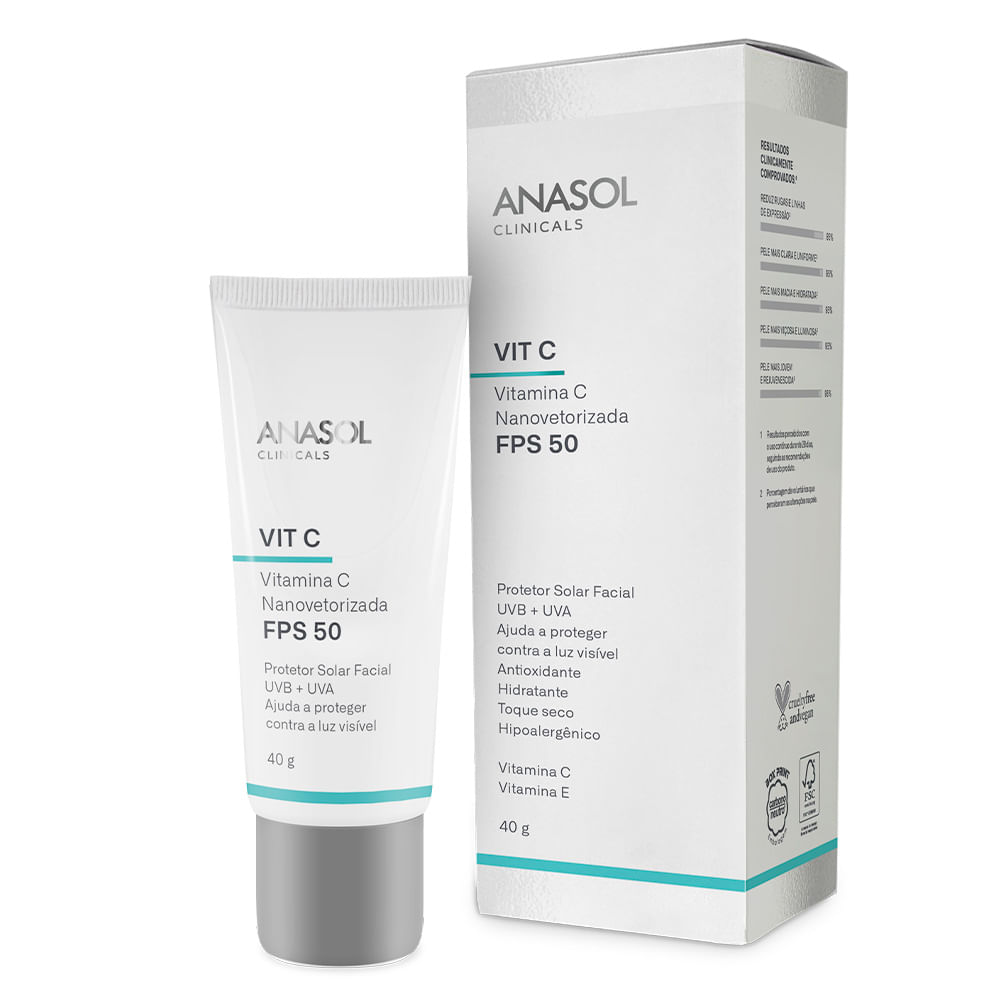 Miniatura Protetor Solar Facial Anasol Vit C 40g