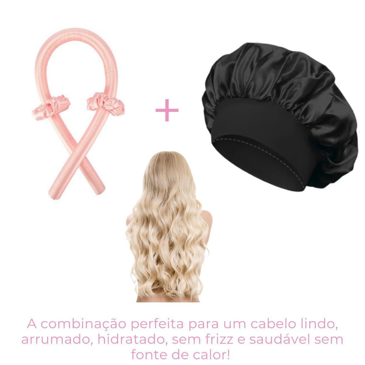 Miniatura Kit Touca De Cetim Dupla Face Big Com Modelador De Cetim