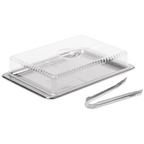 Miniatura Conjunto para Frios Brinox Átina 1413/100 em Inox e Acrílico - 3 Peças
