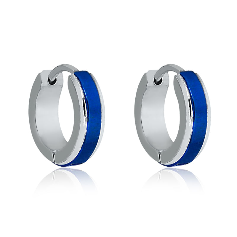 Miniatura Brinco Masculino de Argola Em Aço Inox Acqua