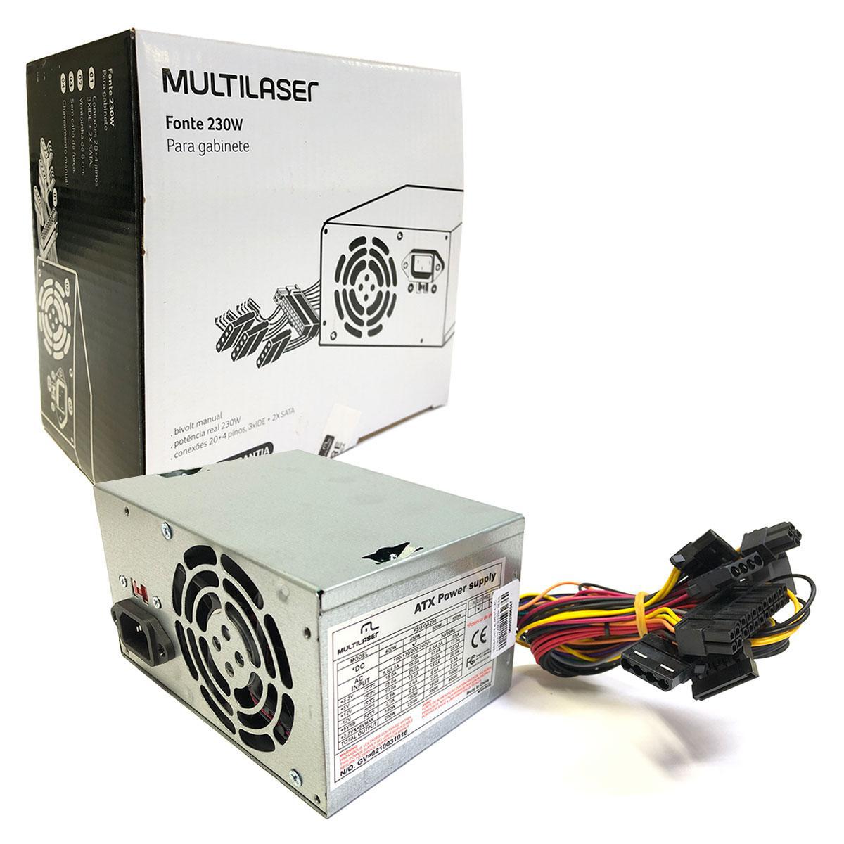 Miniatura Fonte Multilaser Ga230 230W Real 450W Pico Bivolt Manual