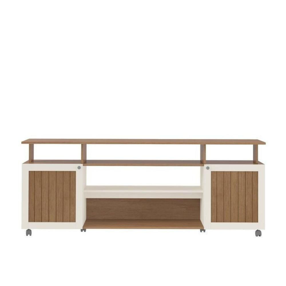 Kit para sala de estar Rack e Bar e Mesa de Centro Ipanema Cinamomo/Off White