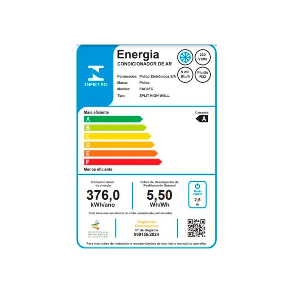 Ar Condicionado Philco Split Hi Wall Eco Inverter 9.000 Btus Frio PAC9FC 220V
