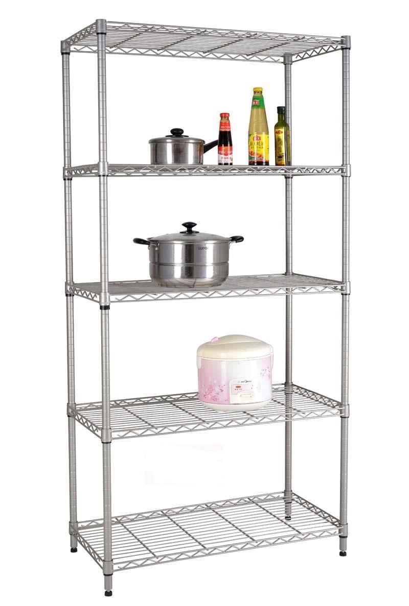 Miniatura Estante De Aço Cromado 5 Prateleiras Rack Aramado C Forros