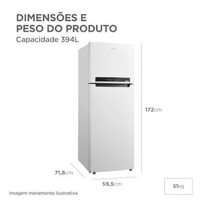 Geladeira Midea Frost Free Duplex 394L Inverter Branca 110V