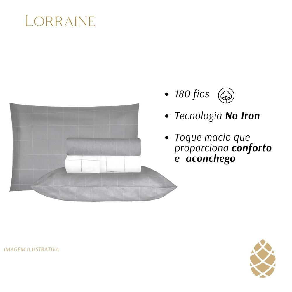 Miniatura Jogo De Cama Queen Sultan 180F Sonhare Prata Grid Cinza 4 Pç