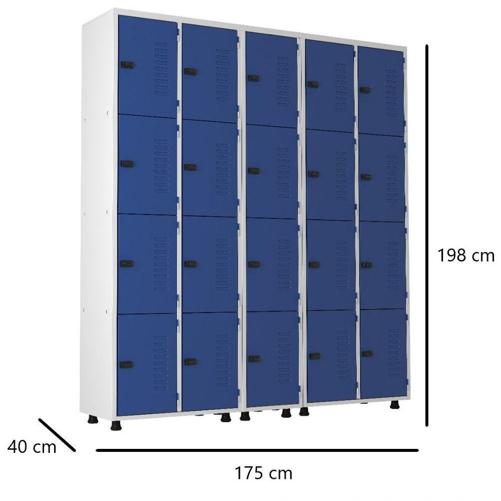 Miniatura Armário Roupeiro Aço 20 Portas Guarda Volume Trinco