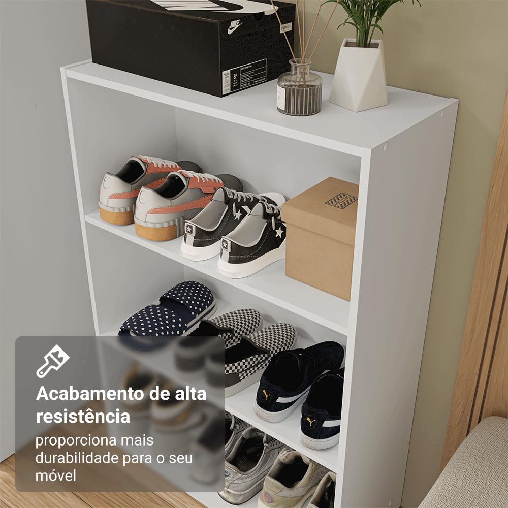 Estante Sapateira 3 Prateleiras Sem Portas Branco Madesa Branco