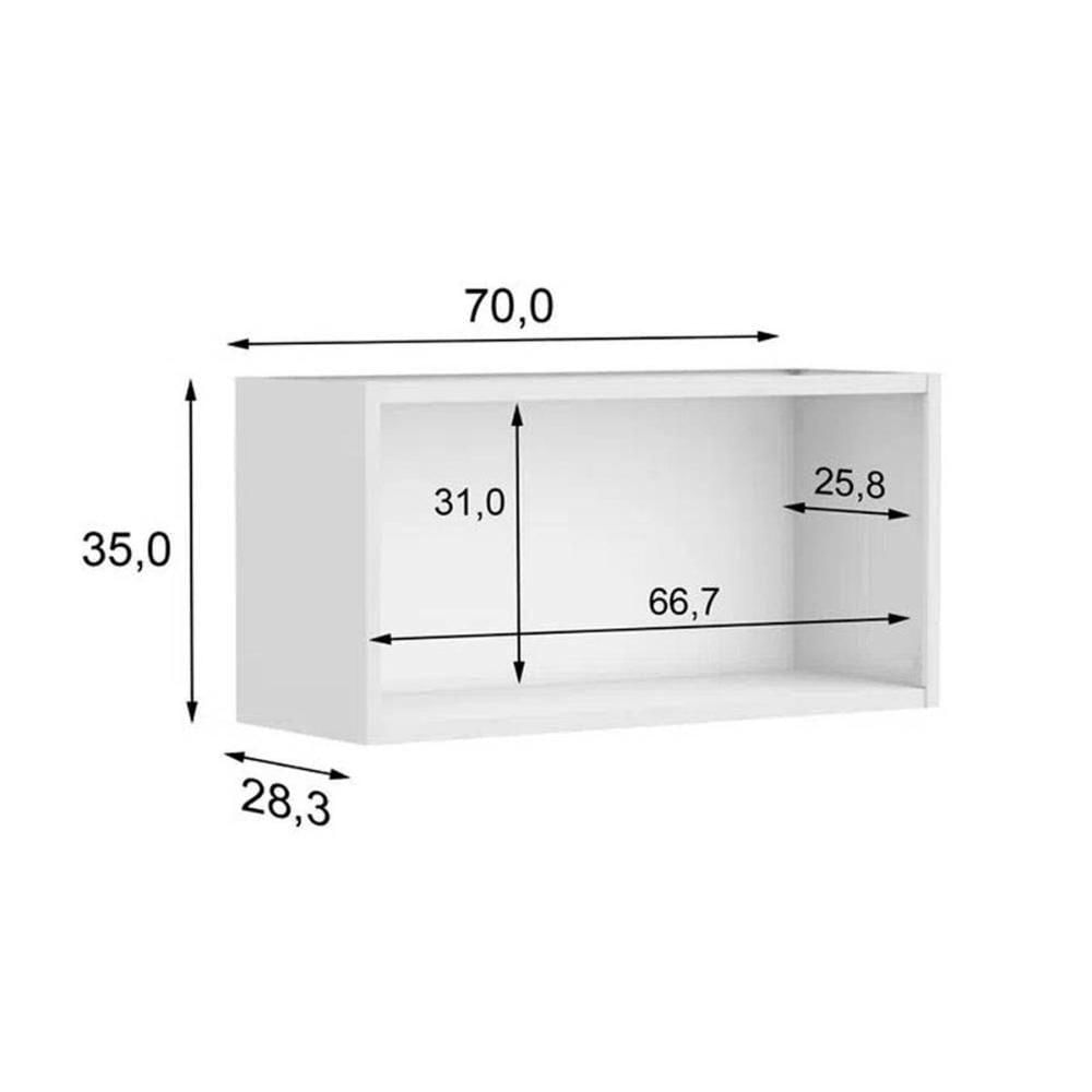 Miniatura Armário Aéreo P/ Cozinha Colors 6000 C/ 2 Portas 70cm Branco/vermelho - Bertolini