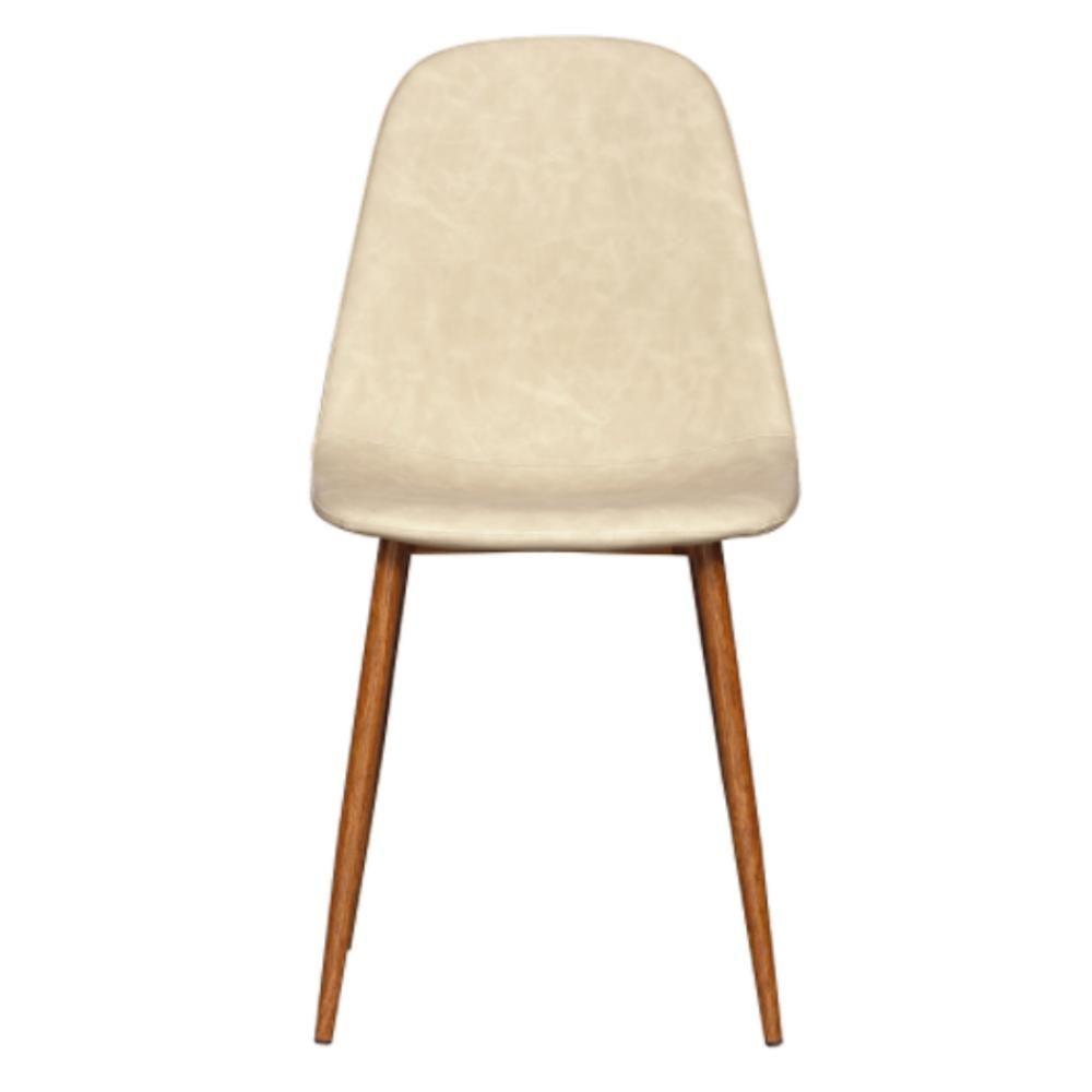 Miniatura Kit 4 Cadeiras Tânia Rivatti Em Poliuretano (pu) Nude Base Nogueira
