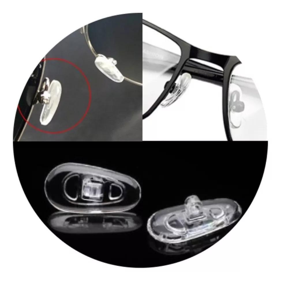 Plaqueta Óculos Silicone Encaixe Parafuso 13mm Transparente