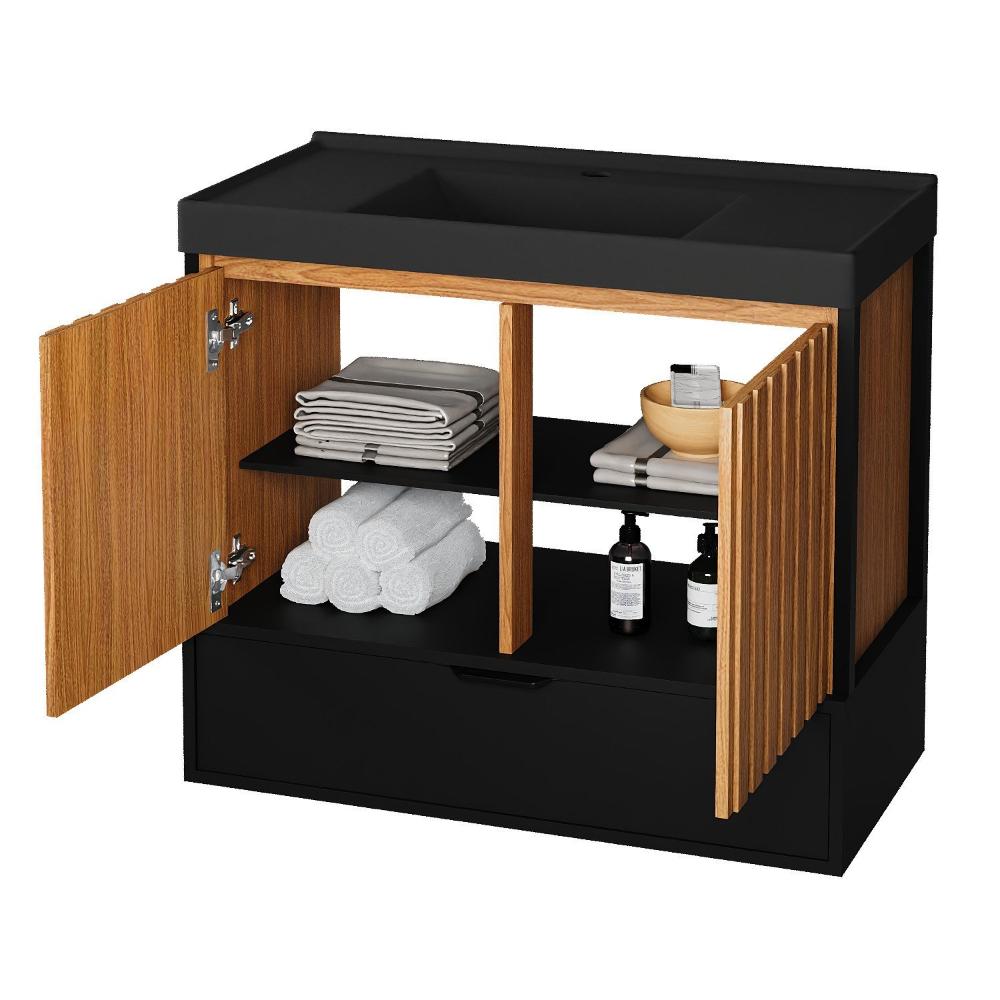 Miniatura Gabinete de Banheiro Toucador Ana 80 Preto