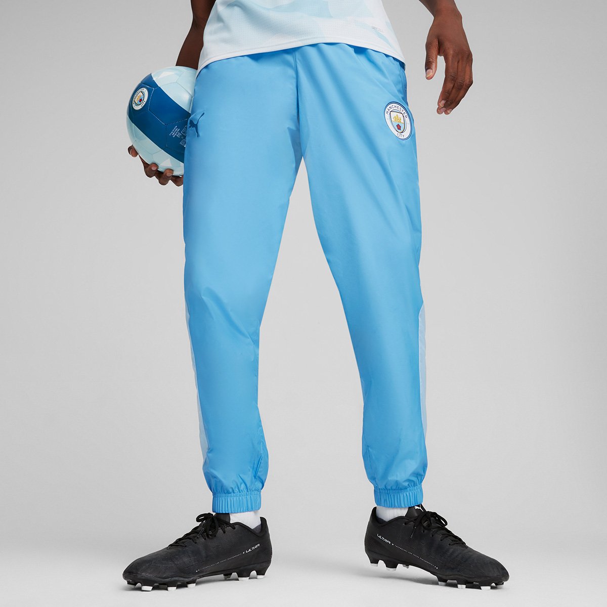 Miniatura Calça Manchester City 24/25 Pré-jogo Puma Masculina Azul - EGG