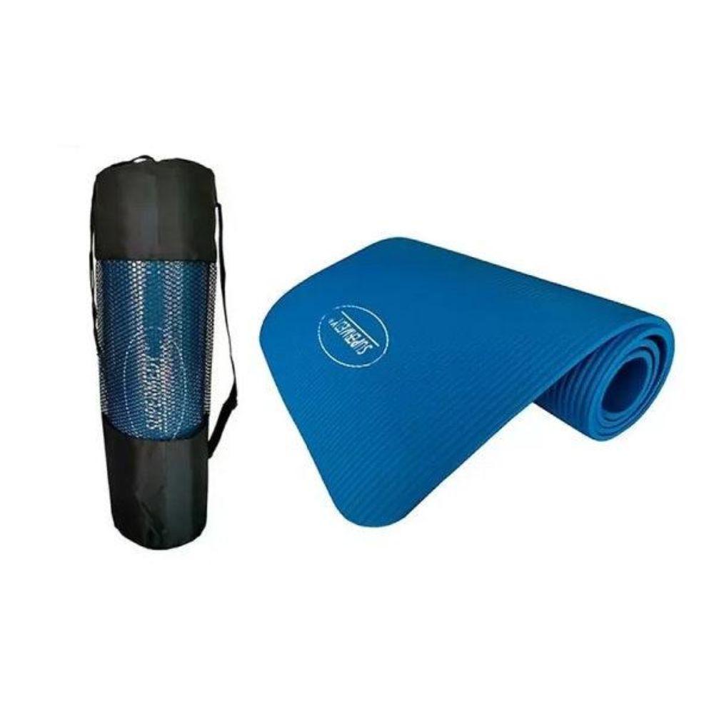 Miniatura Tapete De Yoga E Exercicios Azul Supermedy