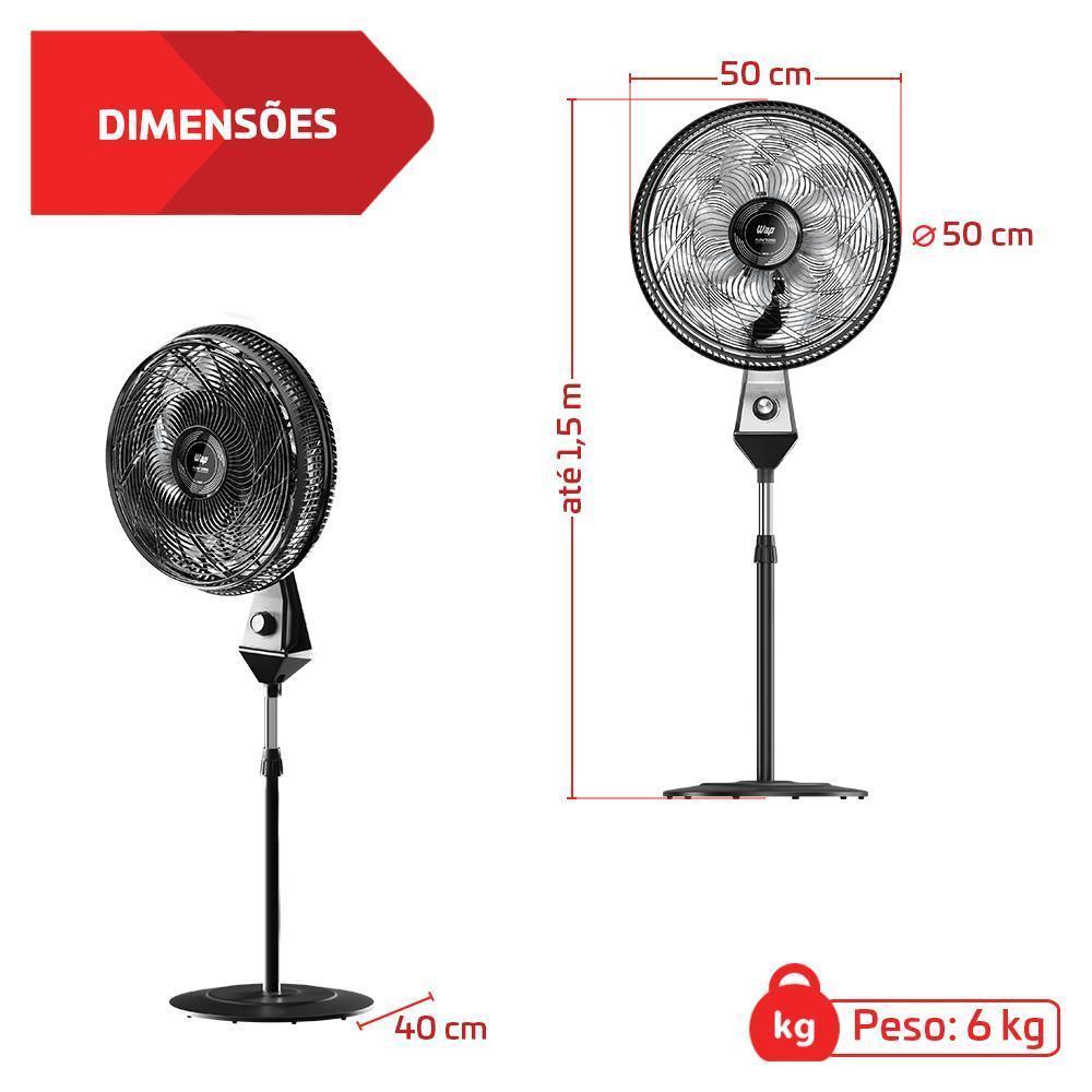 Miniatura Ventilador De Coluna Wap Flow Turbo 8 Pás 50cm 127V