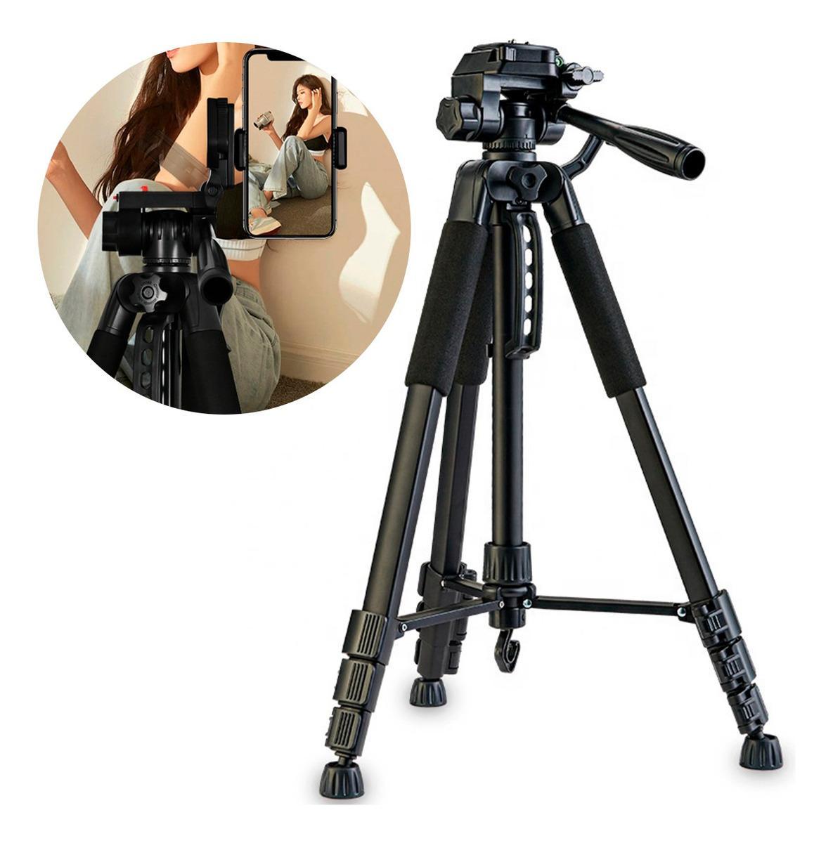 Miniatura Tripé Profissional Celular Câmera Canon 1,80 Mts + Suporte