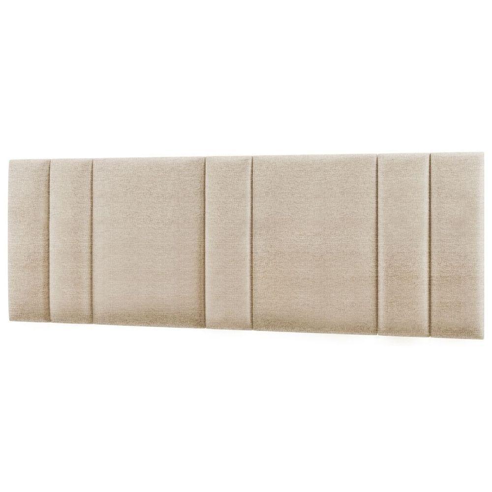 Miniatura Cabeceira Estofada Iluminação Led Cama Casal King Size 200 Cm Cor:linho Bege