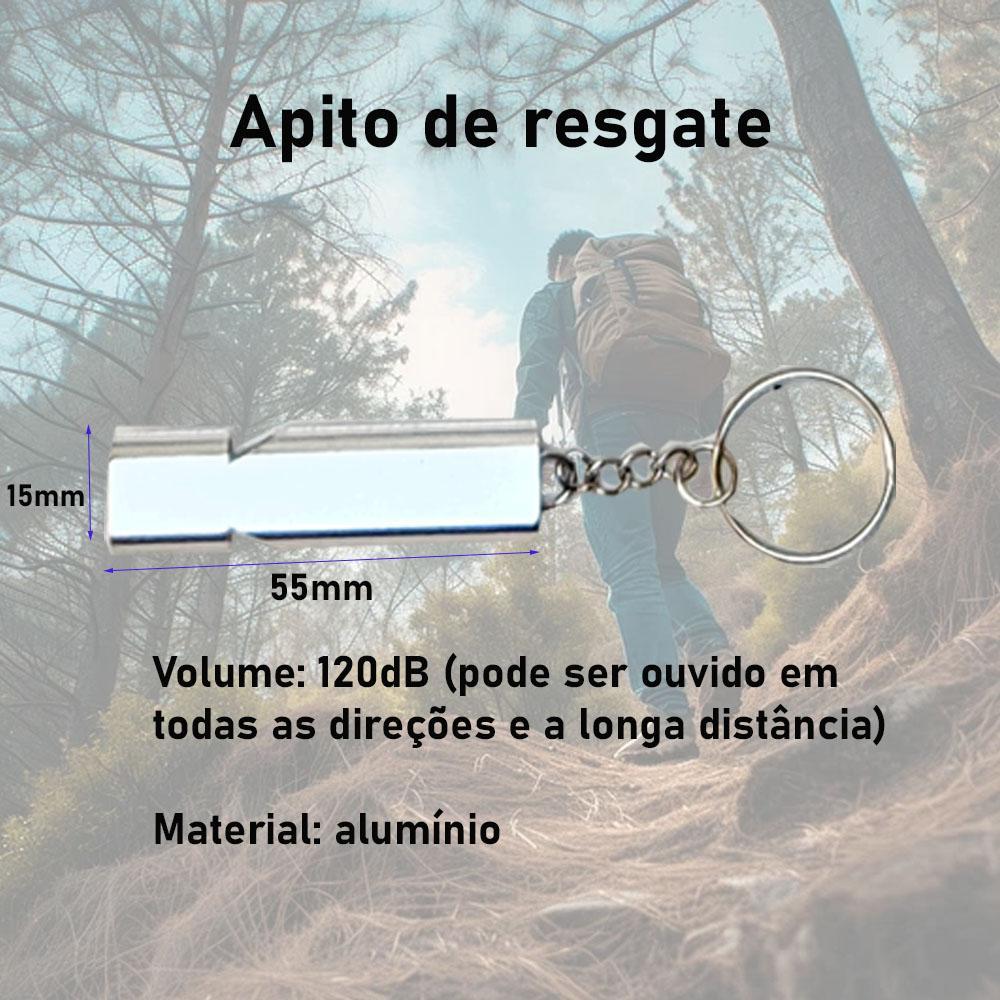 Kit Sobrevivência Emergência Camping Trilha Canivete Pesca