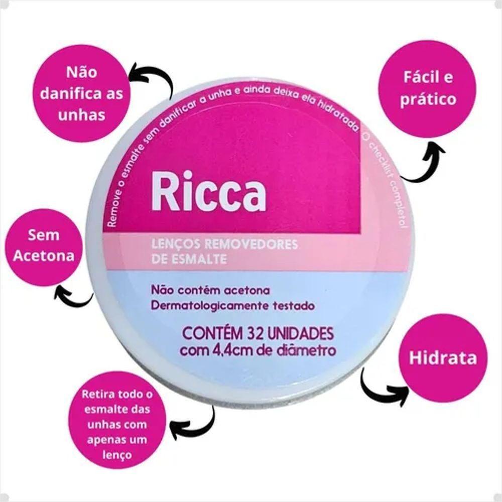 Ricca Lenço Umedecido Removedor De Esmalte 32un