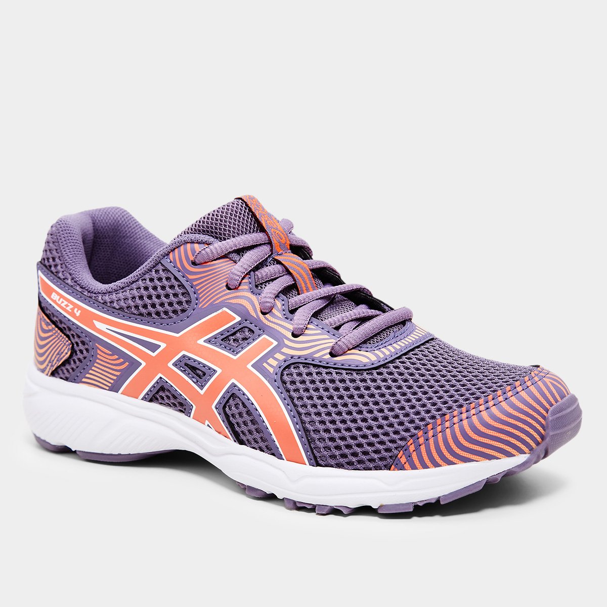 Miniatura Tênis Infantil Asics Buzz 4 Gs Roxo+Laranja - 31