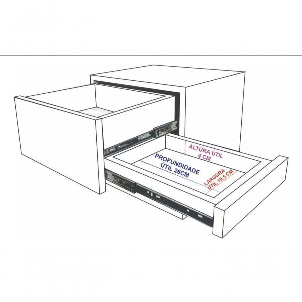 Miniatura Mesa De Cabeceira C Gaveta Secreta Lado Esquerdo Mdf Branco