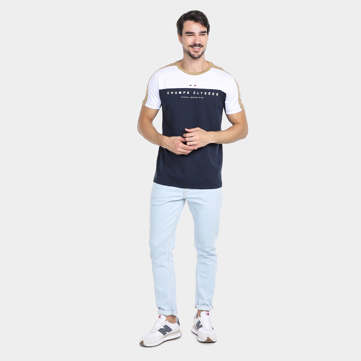Miniatura Camiseta Industrie Paris Masculina Caramelo - G