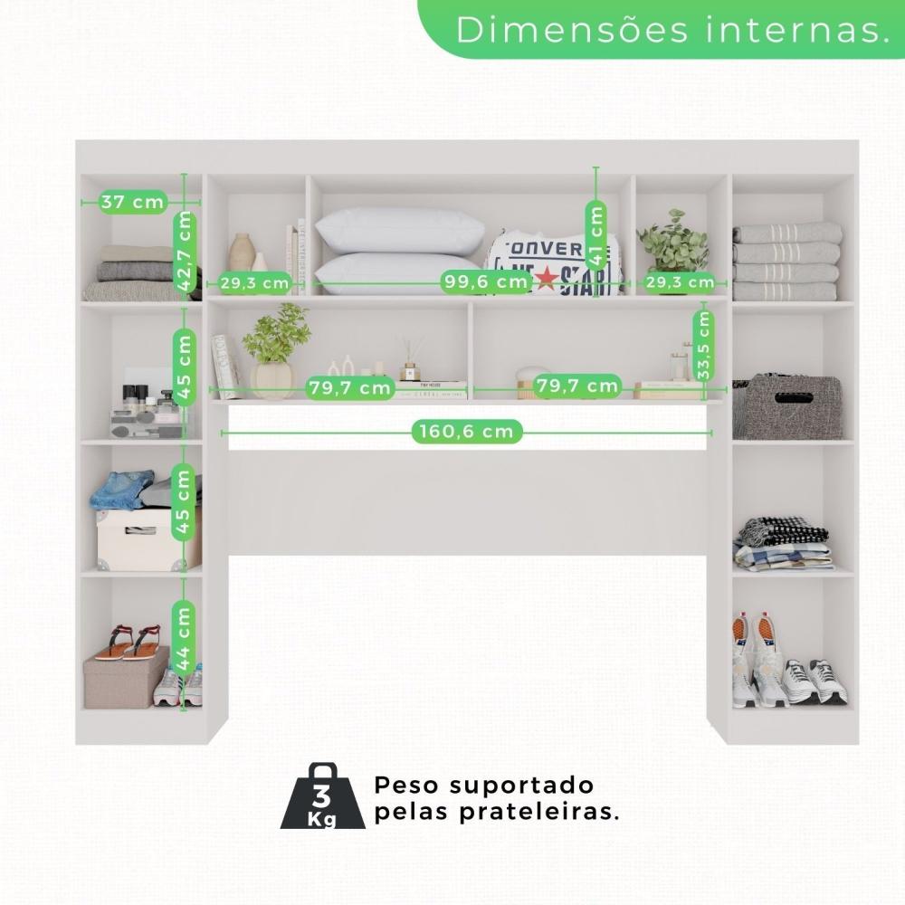 Miniatura Guarda-roupa Modulado 4 Portas Apolo Branco