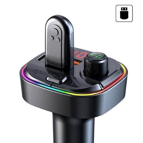 Miniatura Carregador Carro Mp3 Bluetooth Usb Tipoc Chamada Transmissor