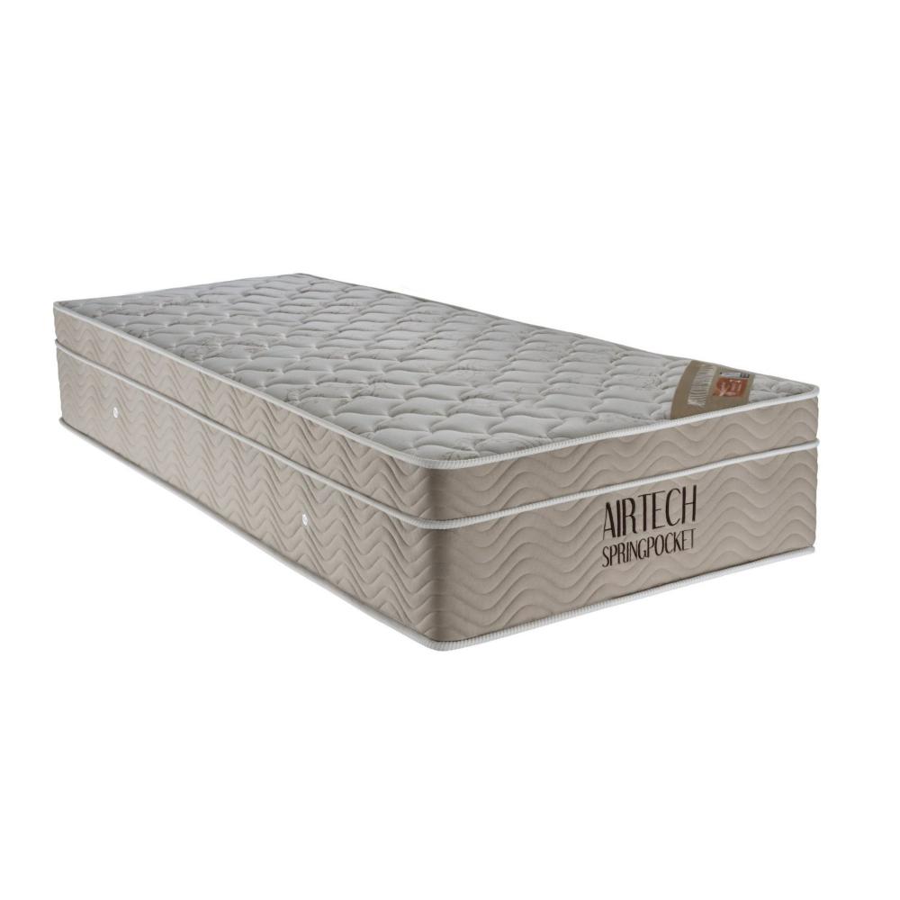 Miniatura Colchão Solteiro Airtech Spring Pocket Ortobom 88x188x25cm Branco/Bege