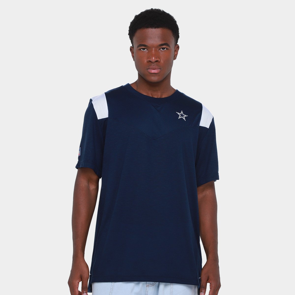 Miniatura Camiseta NFL Dallas Cowboys Nike Dri-Fit Player Short Sleeve Top Masculina Marinho - EGG