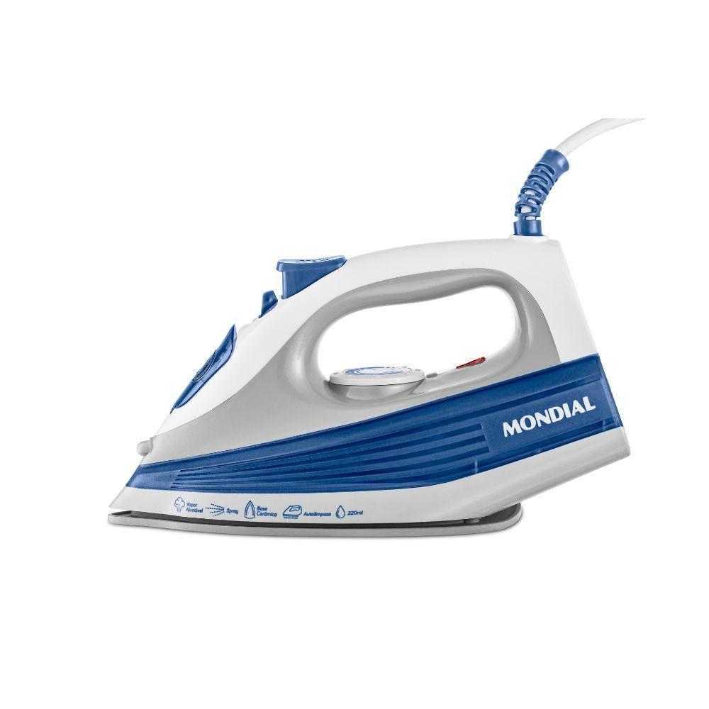 Miniatura Ferro A Vapor Mondial Base Cerâmica Fvn-01-bl Branco-azul 127V