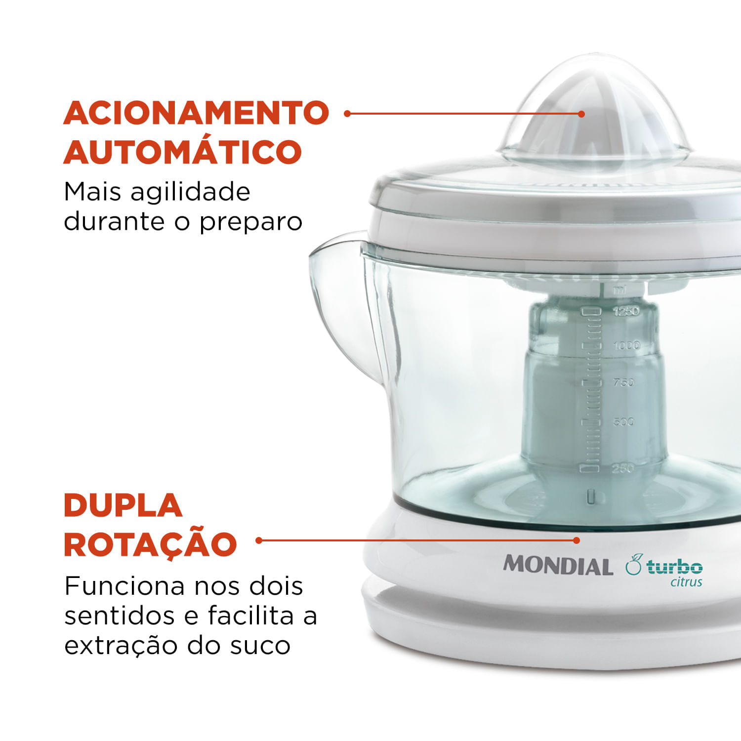 Miniatura Espremedor Mondial Turbo Citrus E-01 ESPREMEDOR-127V-BRANCO/VERDE