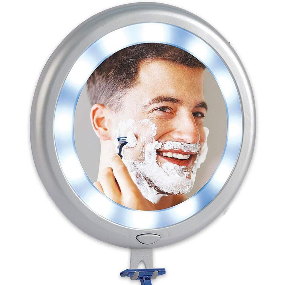 Miniatura Espelho Maquiagem Barba Com 12 Led Com Suporte Para Aparelho