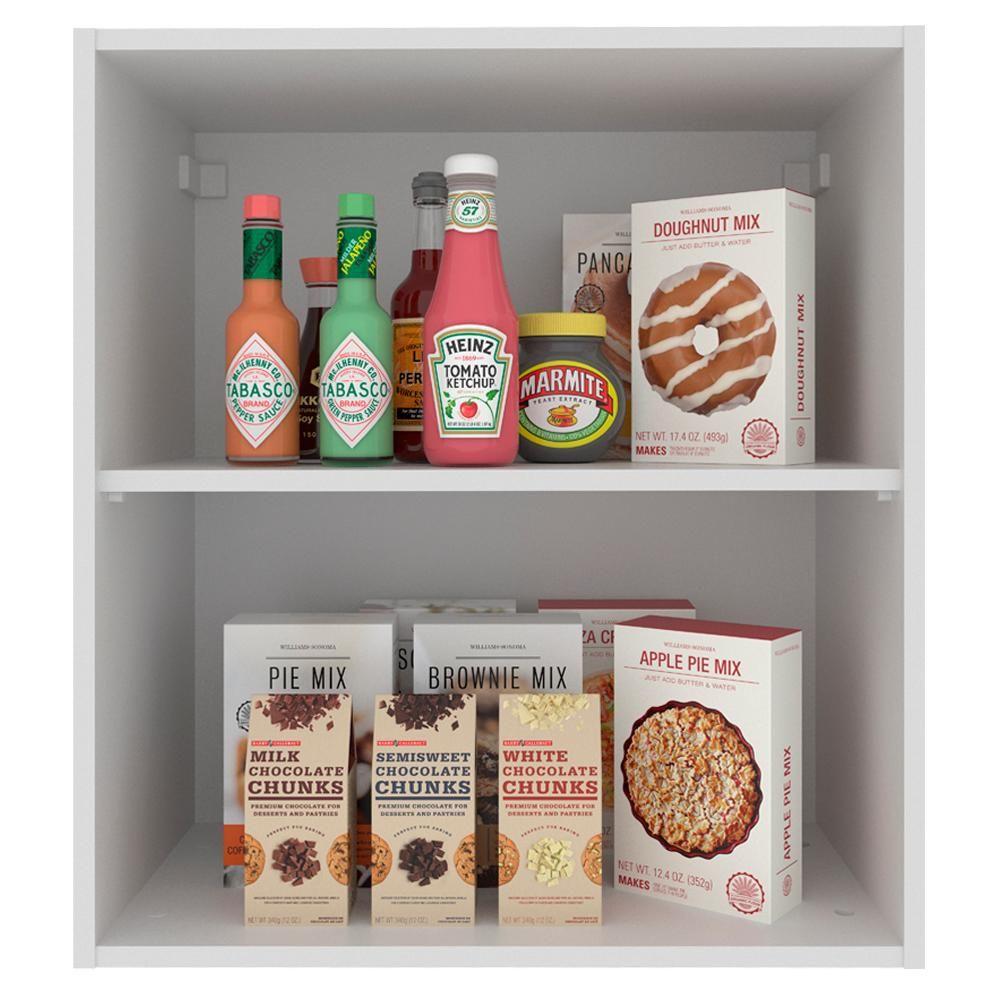 Armário Aéreo Madesa Acordes Glamy 100% MDF 60 cm 1 Porta Branco