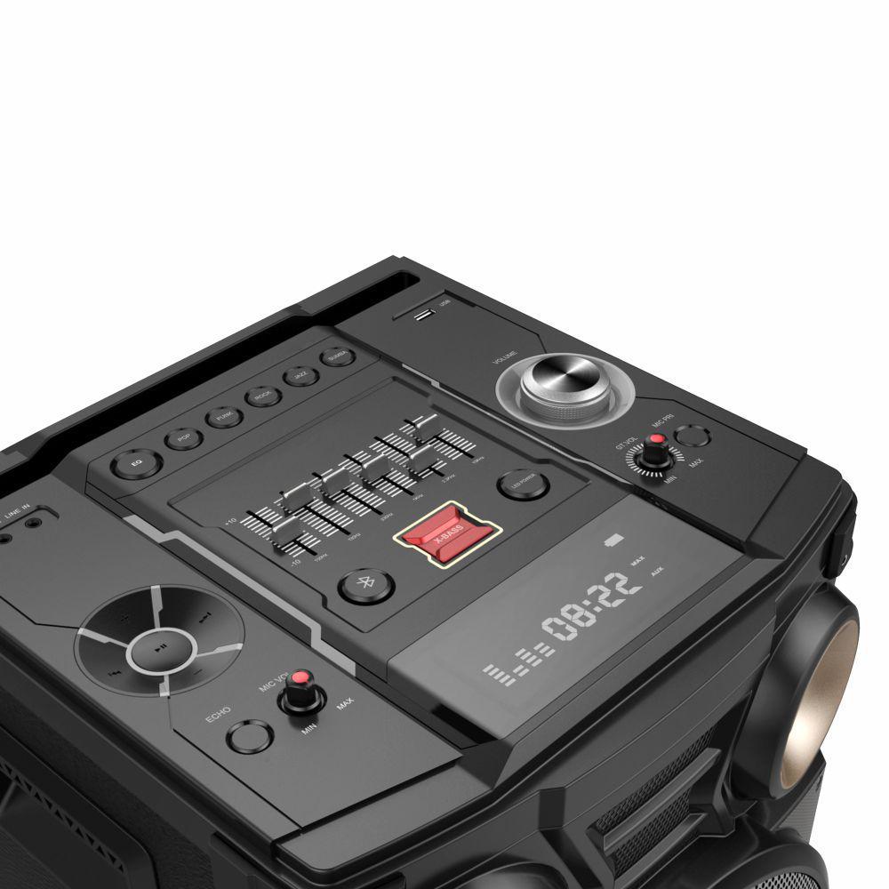 Miniatura Caixa De Som Bomber Party 1500 Bluetooth Karaokê Usb Aux