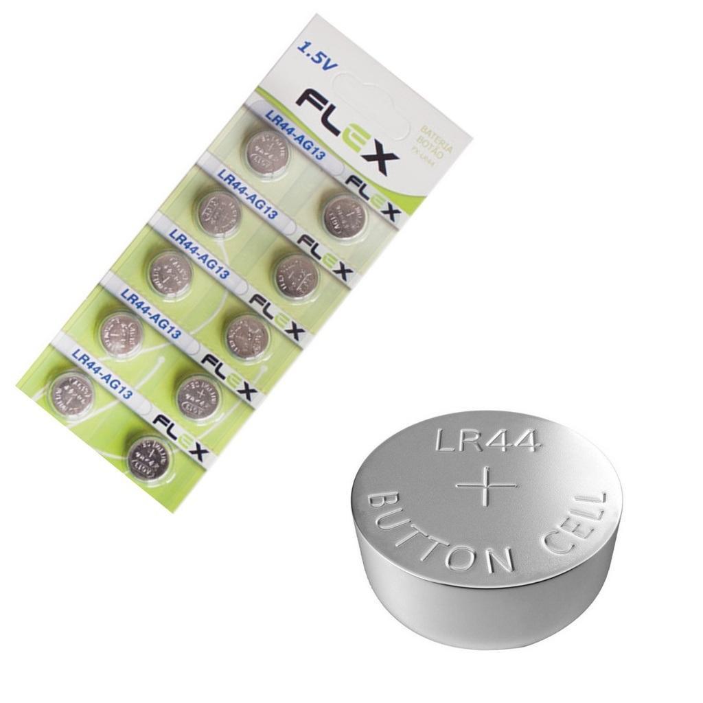 Miniatura 14 Pilhas Baterias Botão Lr44 Ag13 Alcalina Flex Cartela