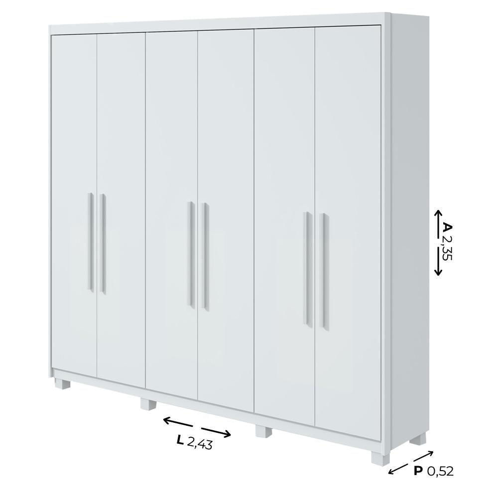 Miniatura Guarda Roupa Casal 6 Portas áries Lopas Branco