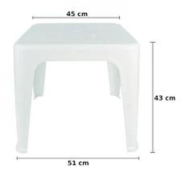 Miniatura Mesa De Plástico De Apoio Multiuso Branca 43X51Cm Mor