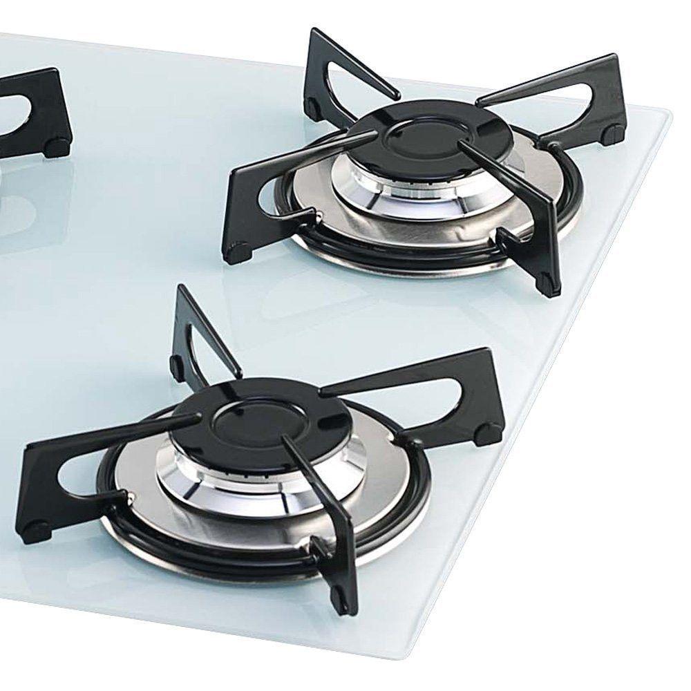 Miniatura Cooktop A Gás 5 Bocas Mesa Vidro Fischer 1642 Branco Bivolt