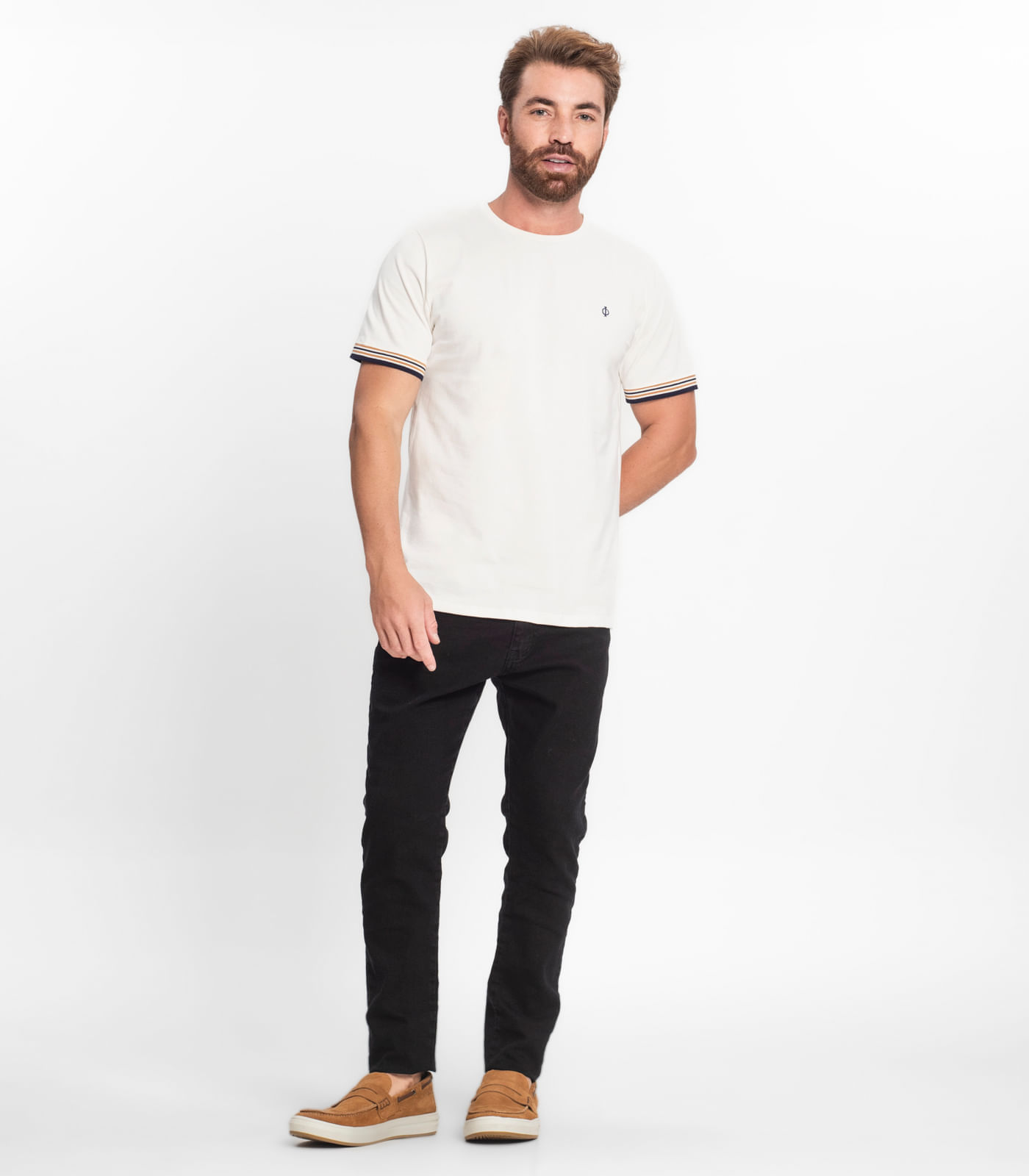 Miniatura Camiseta Básica Masculina Diametro Bege G