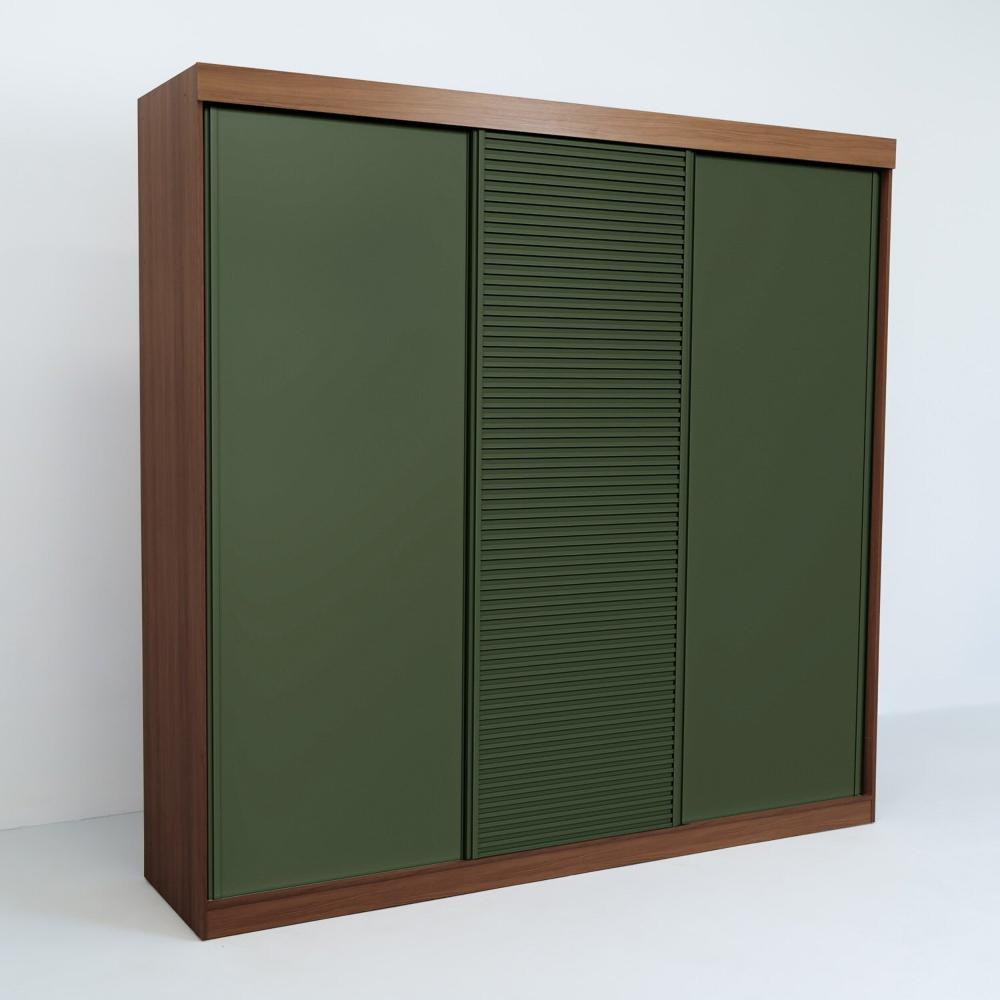 Guarda-roupa Casal 3 Portas de Correr Samambaia Cabecasa Madeiramadeira Freijó/Verde