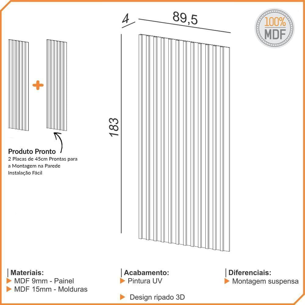 Miniatura Painel Ripado De Madeira Para Sala Quarto 89x183cm Bairon D03 Freijó - Lyam Decor