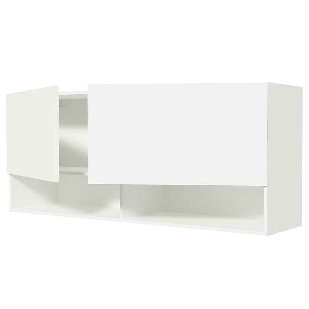 Armário Aéreo para Quarto com Nicho e Prateleira 120cm Branco Madesa Branco