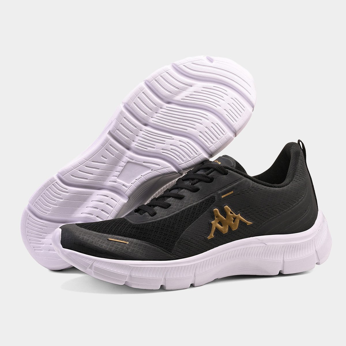 Miniatura Tênis Kappa Run 300 Masculino Preto+Dourado - 38