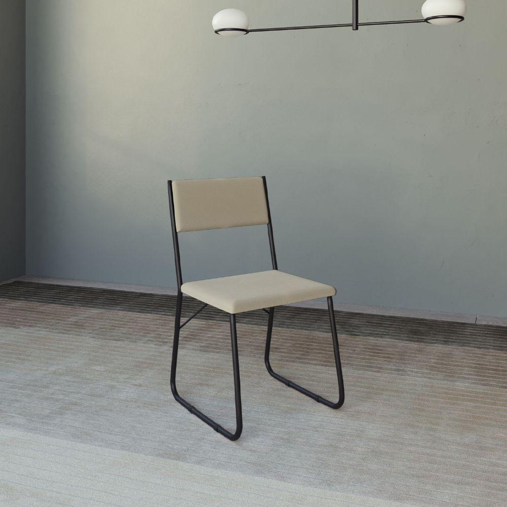 Miniatura Kit 4 Cadeiras De Jantar Estofadas Angra - Bege - Cor: Bege